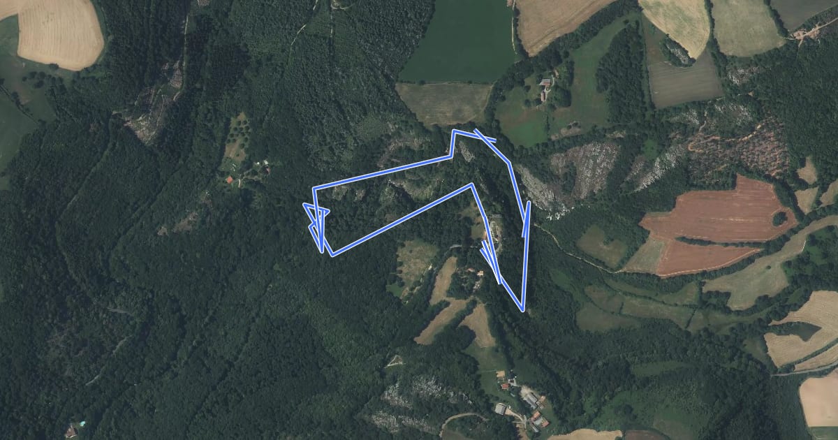 Маршрут Sentier des Cascades на спутниковом снимке