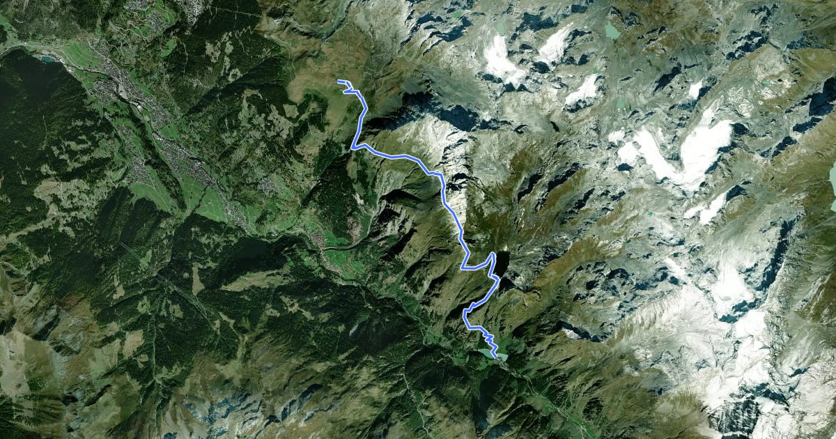 Маршрут Sentier des Chamois на спутниковом снимке
