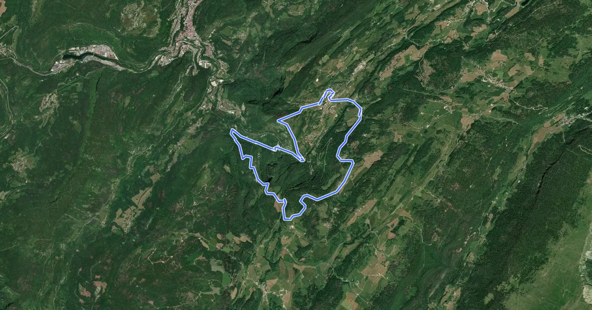 Маршрут Sentier des Chamois du Jura на спутниковом снимке