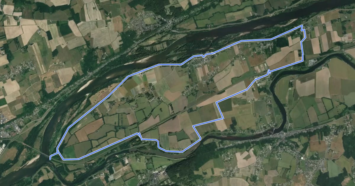 Маршрут Sentier des Deux Eaux - Berthenay на спутниковом снимке