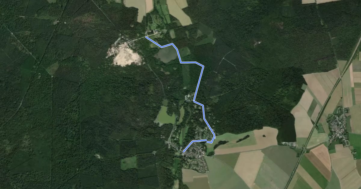 Маршрут Sentier des Ecrivains на спутниковом снимке