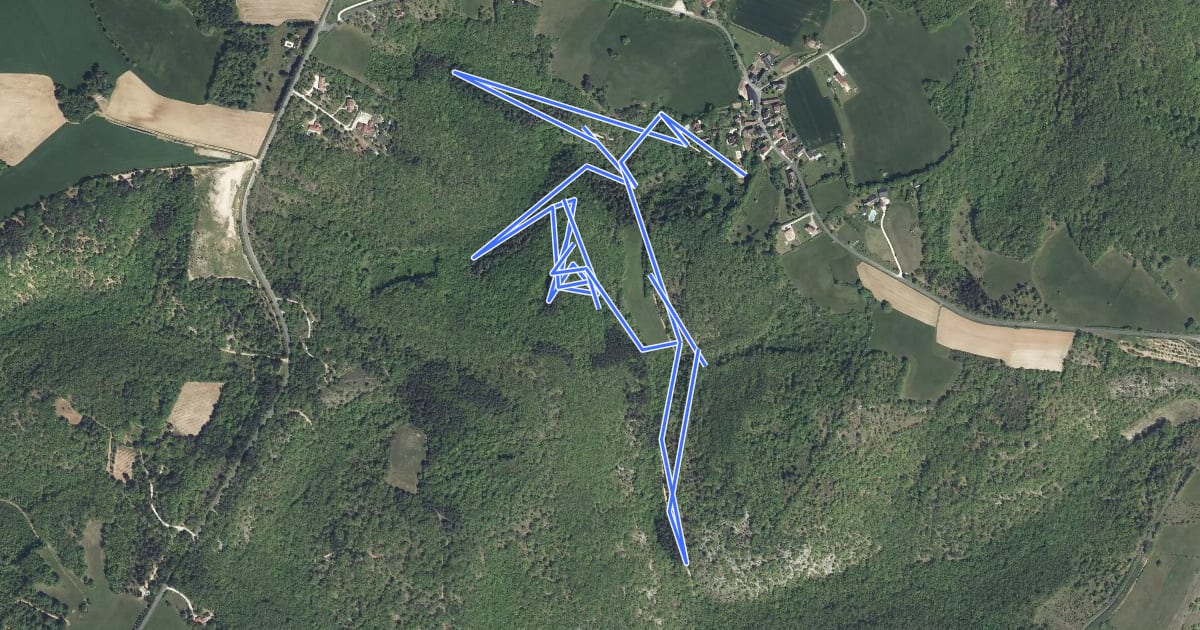 Маршрут Sentier des Fontaines на спутниковом снимке