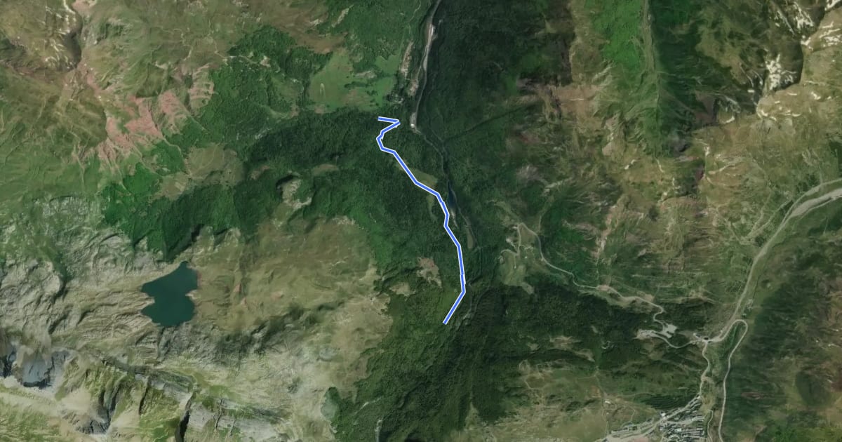 Маршрут Sentier des Forges d'Abel au Sansanet PNP на спутниковом снимке