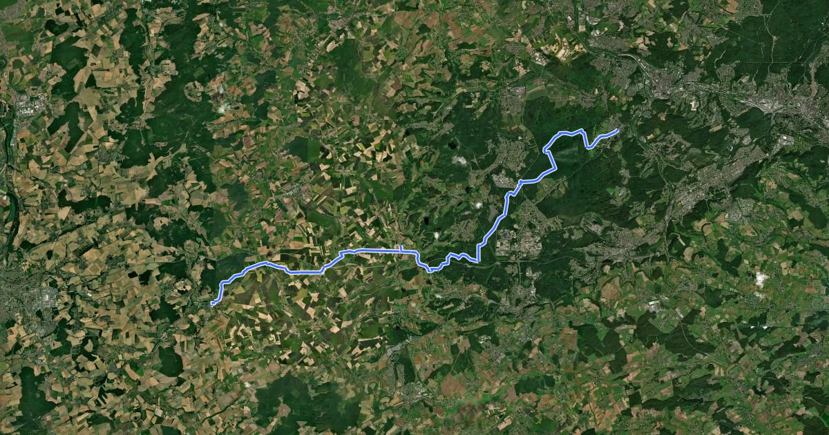 Маршрут Sentier des Huguenots - Huguenottenweg на спутниковом снимке