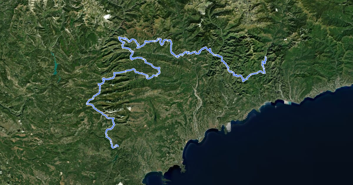 Маршрут Sentier des Huit Vallées на спутниковом снимке