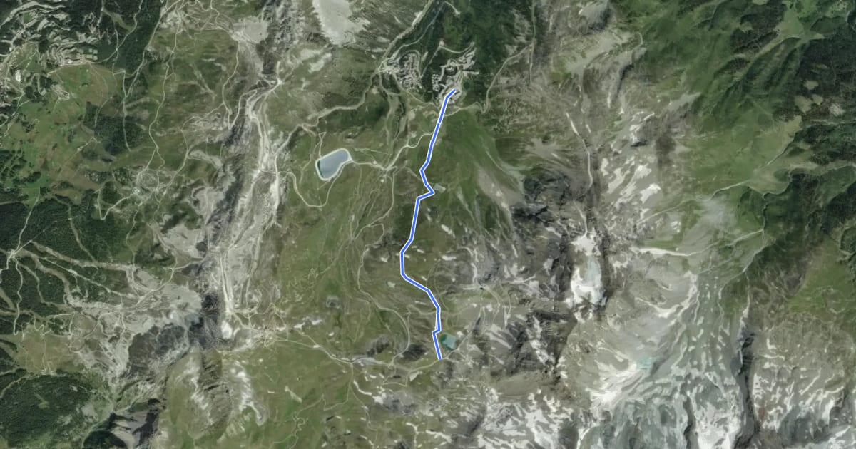 Маршрут Sentier des lacs на спутниковом снимке