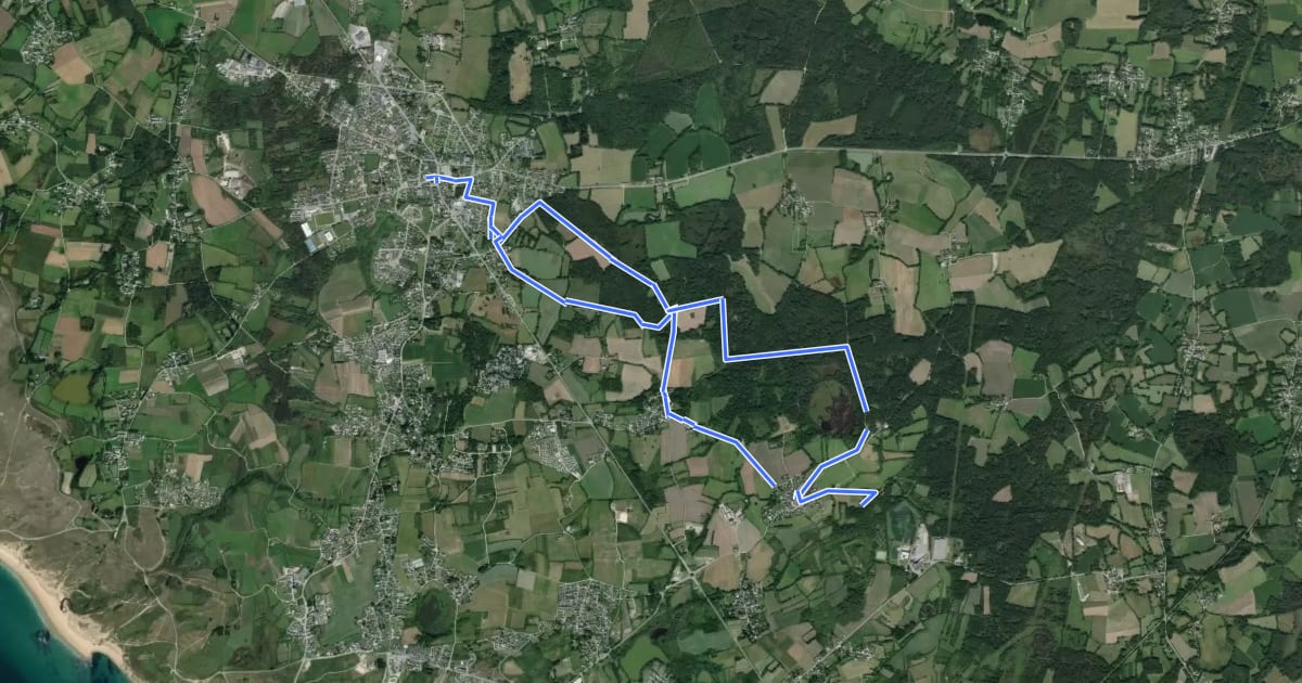 Маршрут Sentier des Mégalithes на спутниковом снимке
