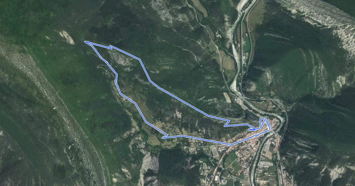 Маршрут Sentier des Moines на спутниковом снимке