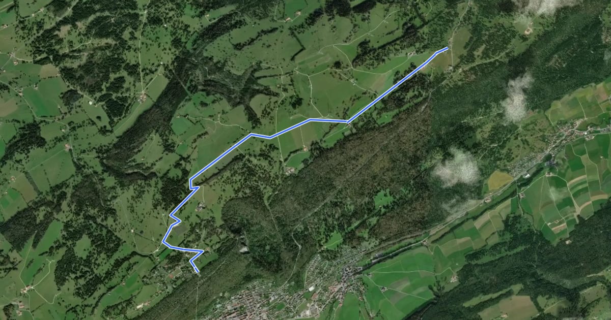 Маршрут Sentier des Monts на спутниковом снимке