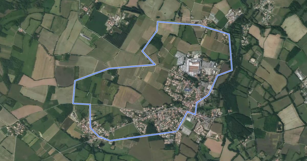 Маршрут Sentier des Moulins - La Garnaudière на спутниковом снимке