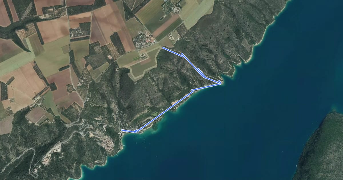 Маршрут Sentier des Muletiers на спутниковом снимке