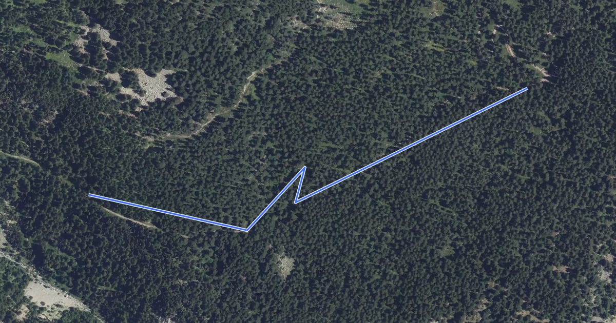 Маршрут Sentier des Pépinières - Piste du Saouto на спутниковом снимке