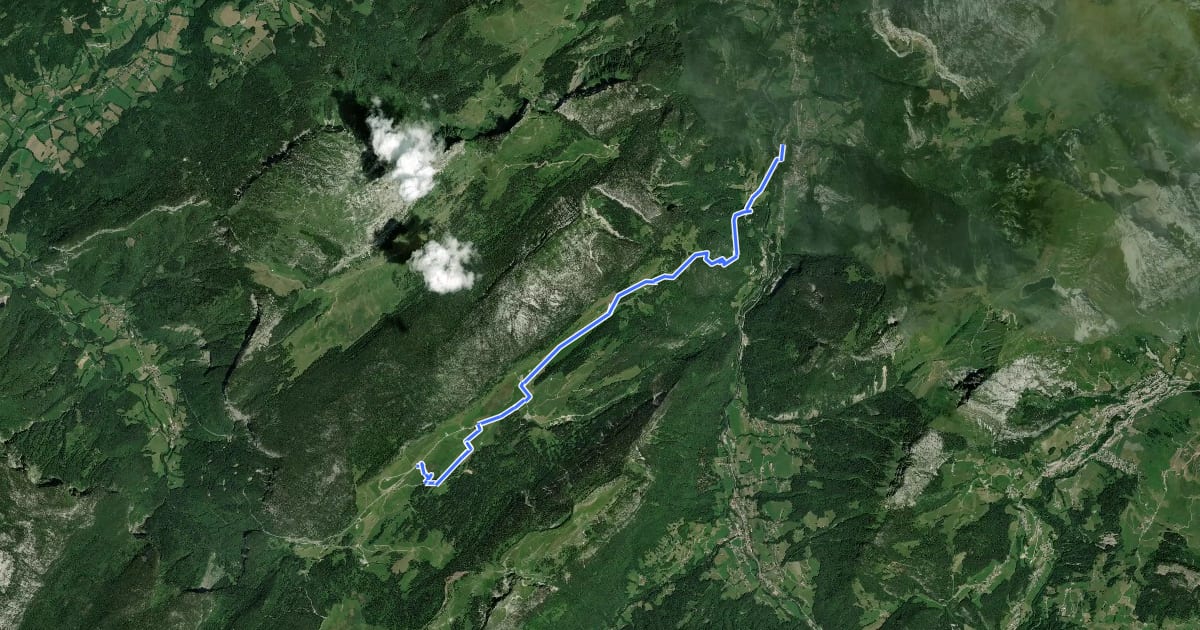 Маршрут Sentier des Patriotes на спутниковом снимке
