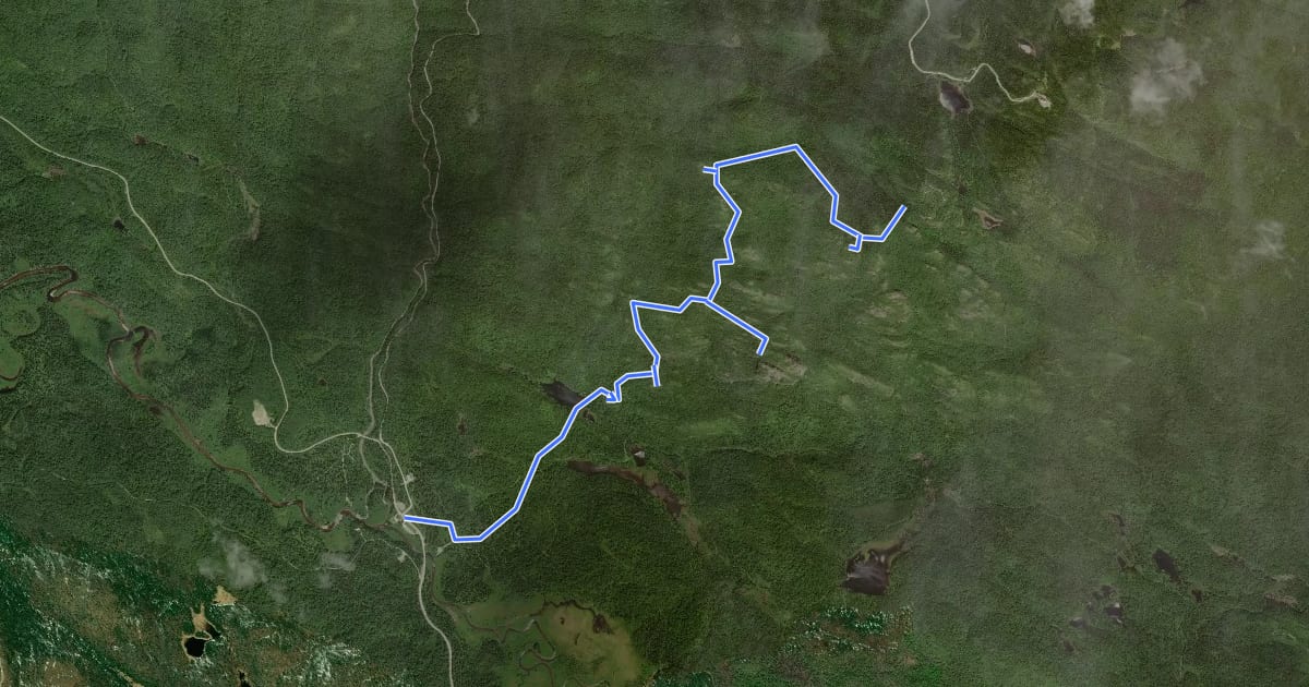 Маршрут Sentier des Pics на спутниковом снимке