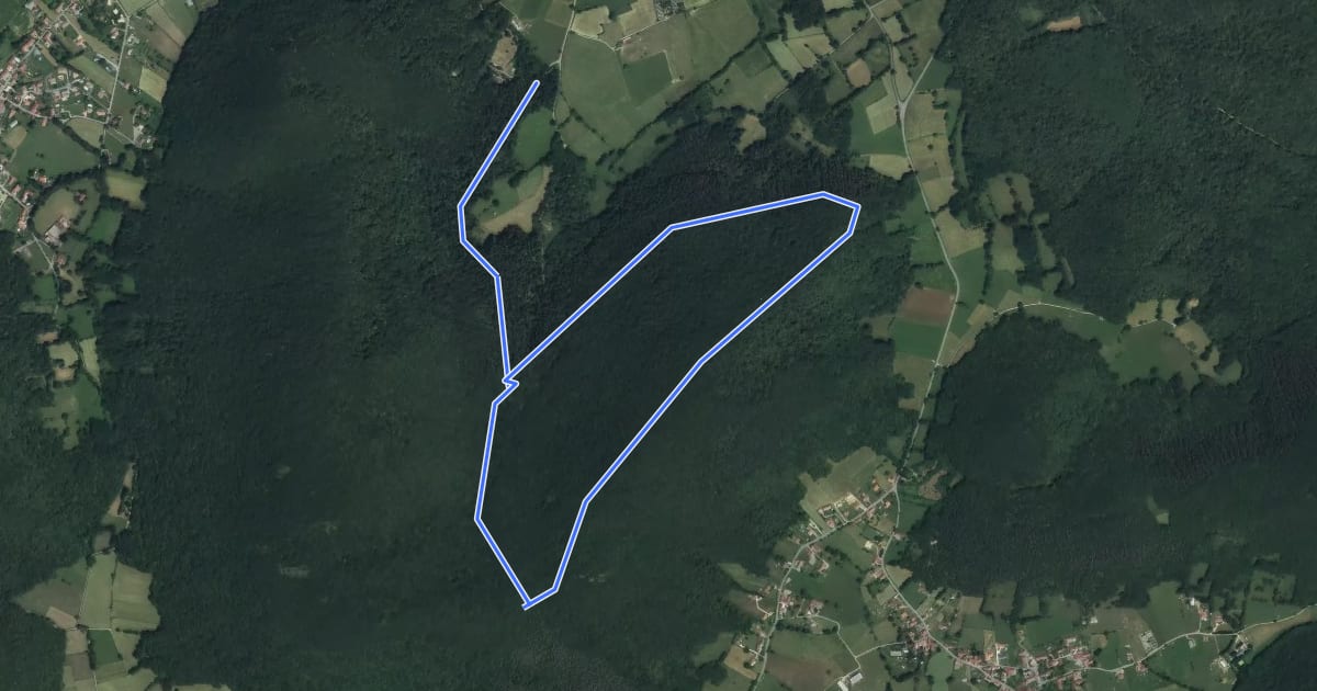 Маршрут Sentier des quatre chênes на спутниковом снимке