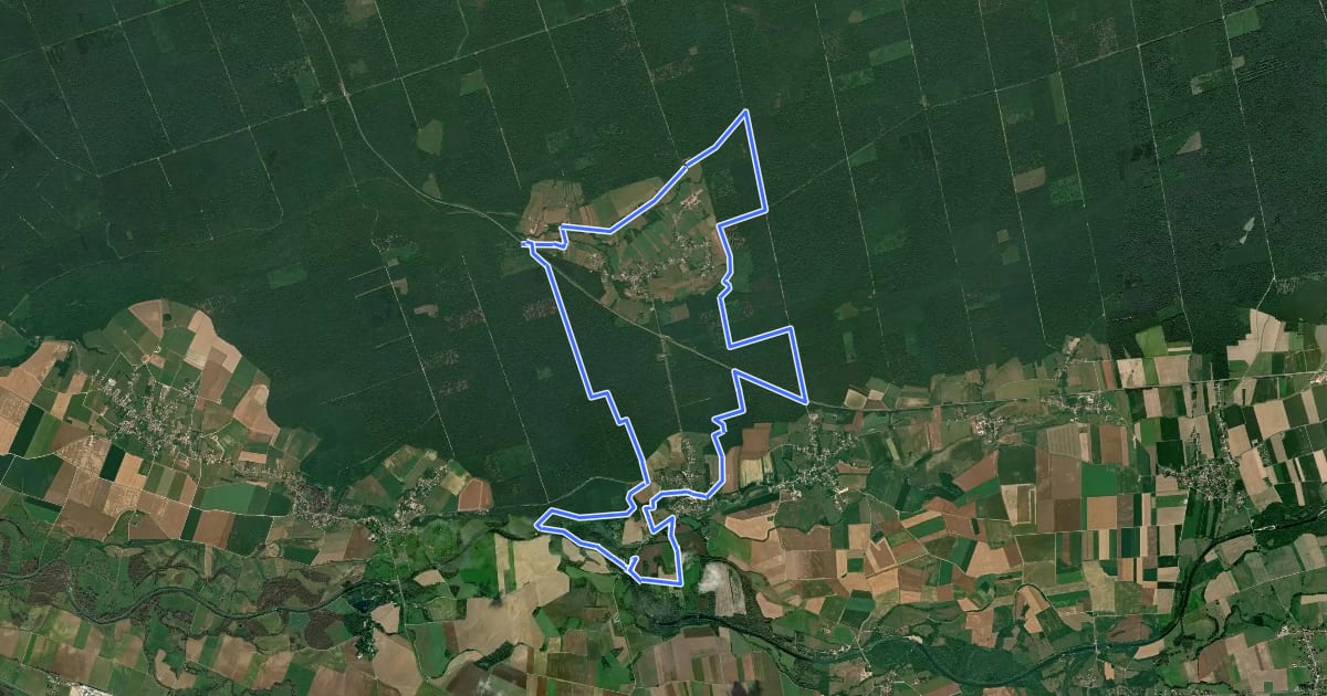 Маршрут Sentier des radeliers на спутниковом снимке