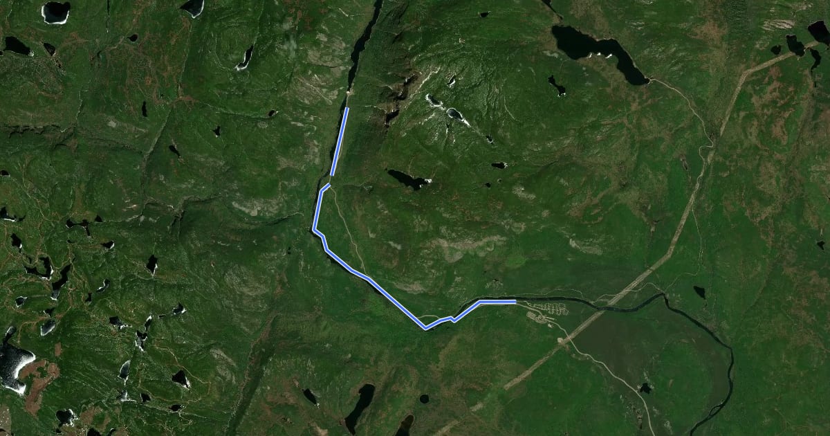 Маршрут Sentier des Rapides на спутниковом снимке