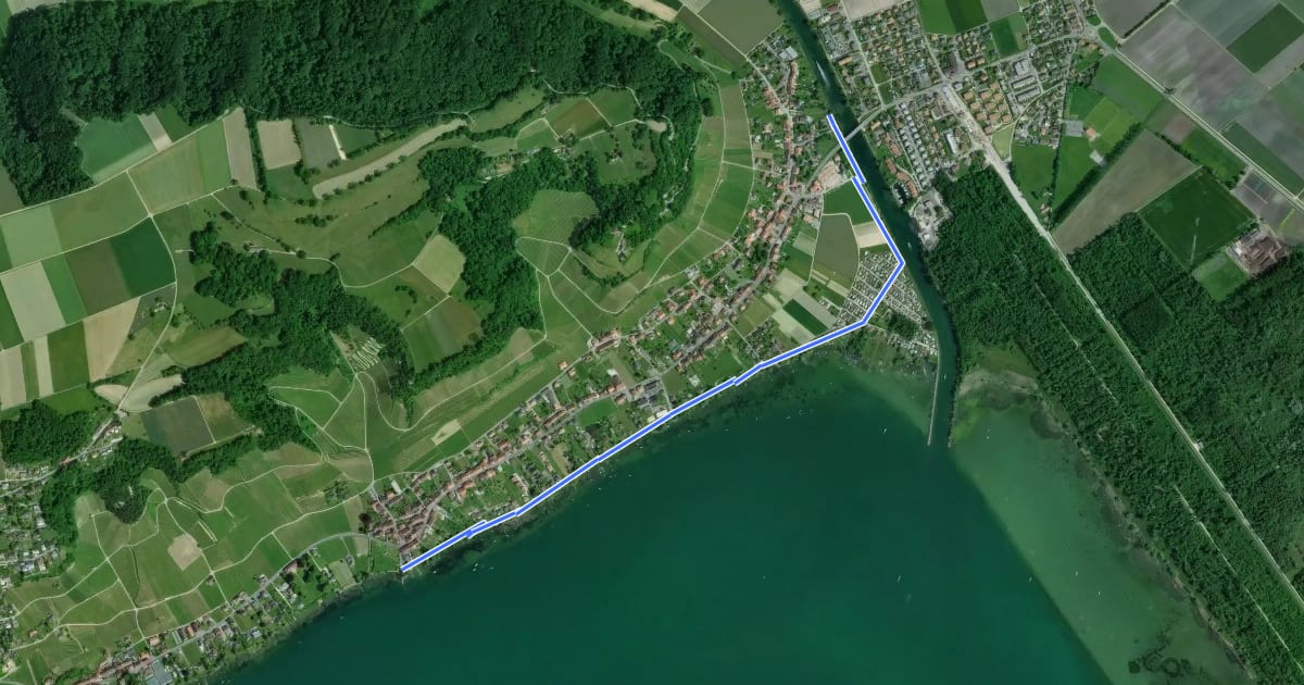 Маршрут Sentier des Rives на спутниковом снимке
