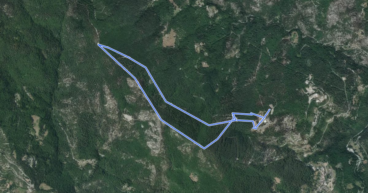 Маршрут Sentier des Rocs de Galta на спутниковом снимке
