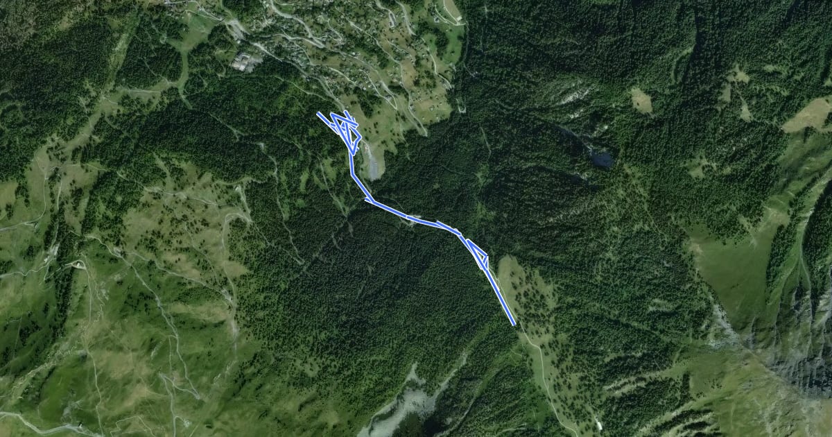 Маршрут Sentier des Sens La Tzoumaz на спутниковом снимке