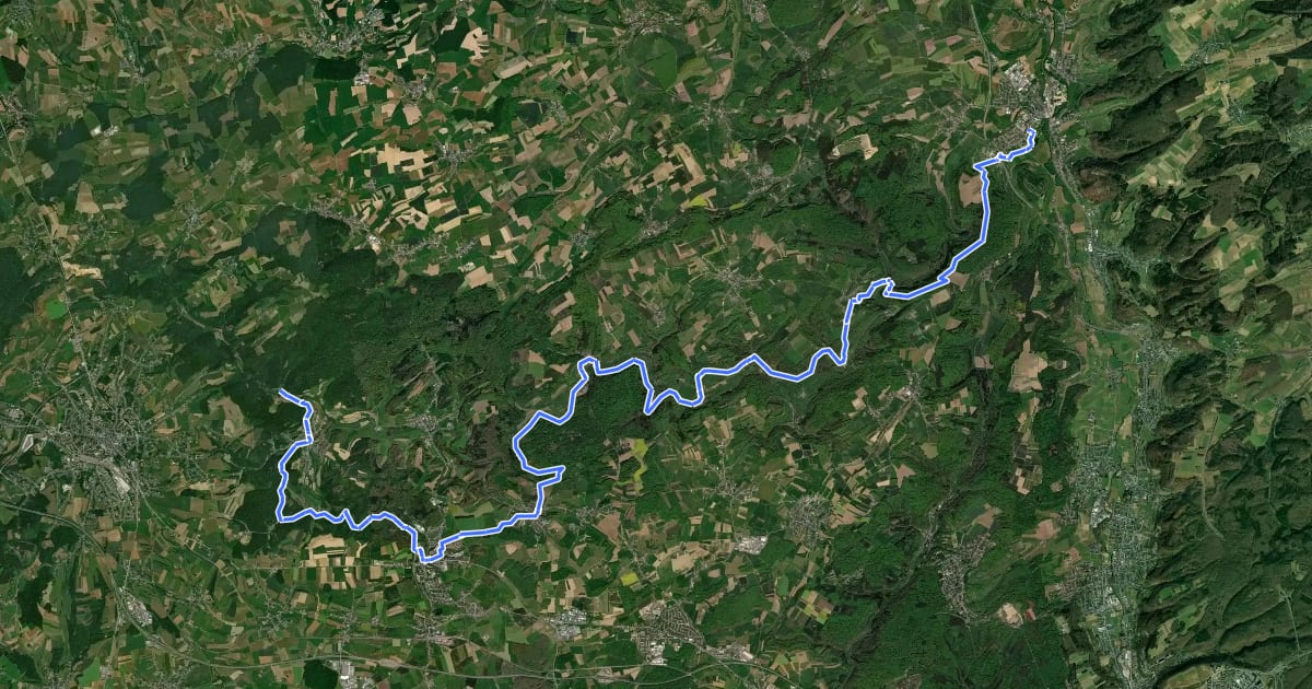 Маршрут Sentier des Sept Châteaux на спутниковом снимке
