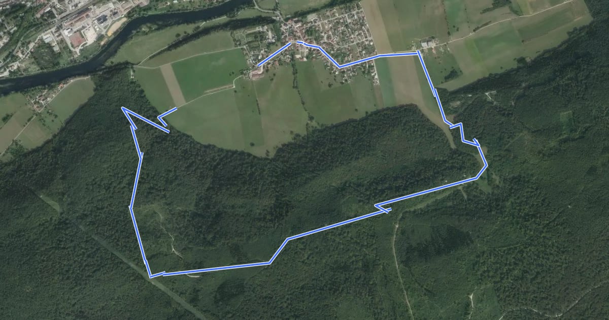 Маршрут Sentier des Sources 1 на спутниковом снимке