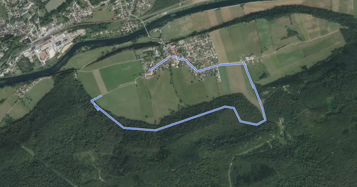 Маршрут Sentier des Sources 2 на спутниковом снимке