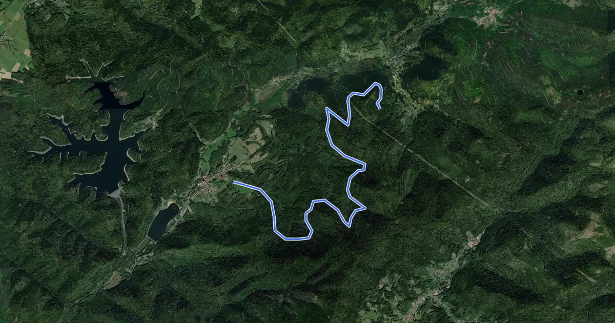 Маршрут Sentier des Sources на спутниковом снимке
