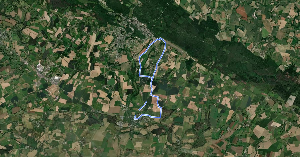 Маршрут Sentier des Templiers на спутниковом снимке