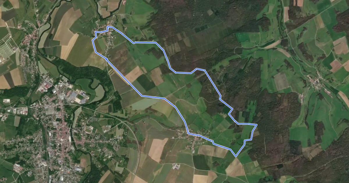 Маршрут Sentier des Trois Fontaines на спутниковом снимке
