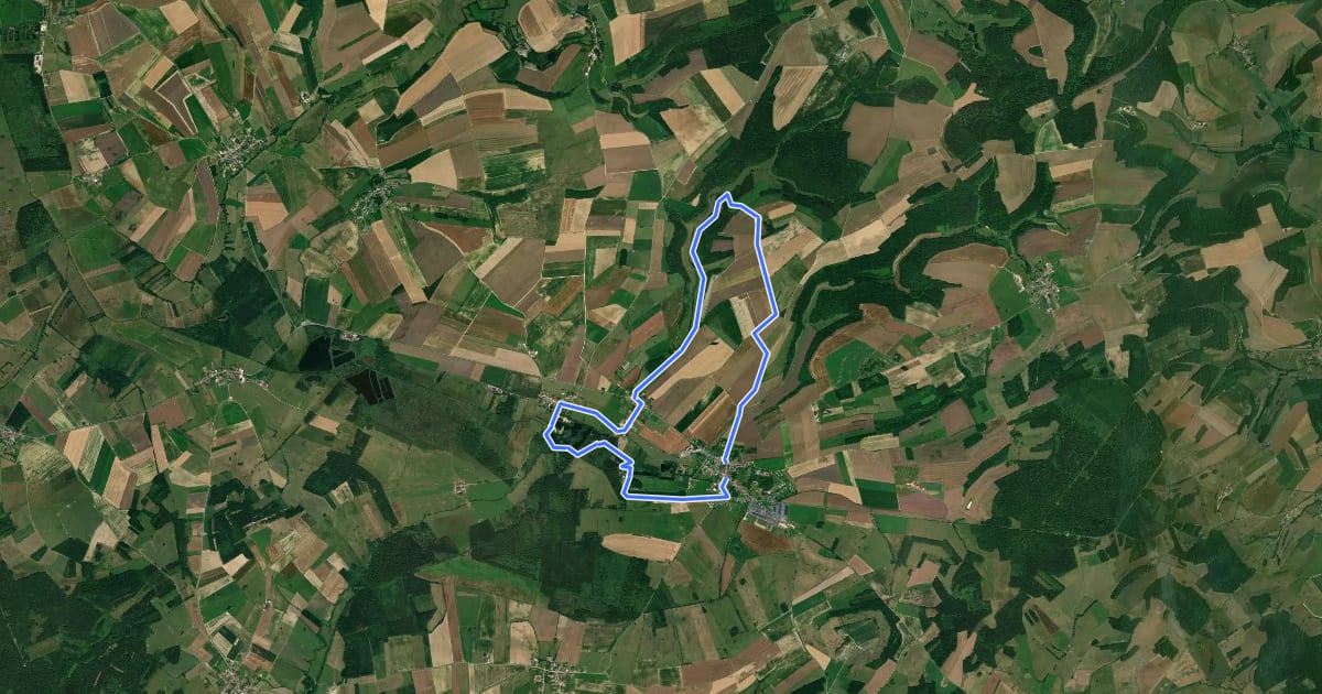 Маршрут Sentier des Trois Villages на спутниковом снимке