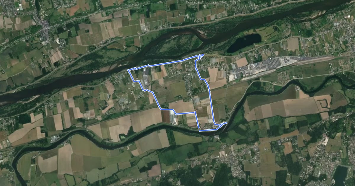 Маршрут Sentier des Varennes на спутниковом снимке
