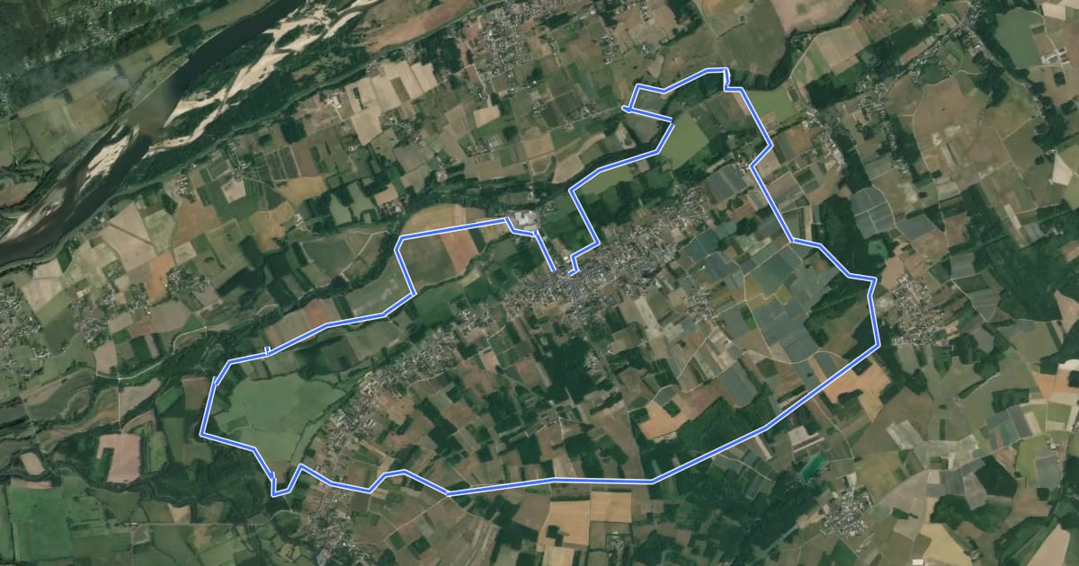 Маршрут Sentier des Vergers - Lignières-de-Touraine на спутниковом снимке
