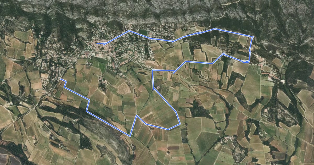 Маршрут Sentier des Vignerons на спутниковом снимке