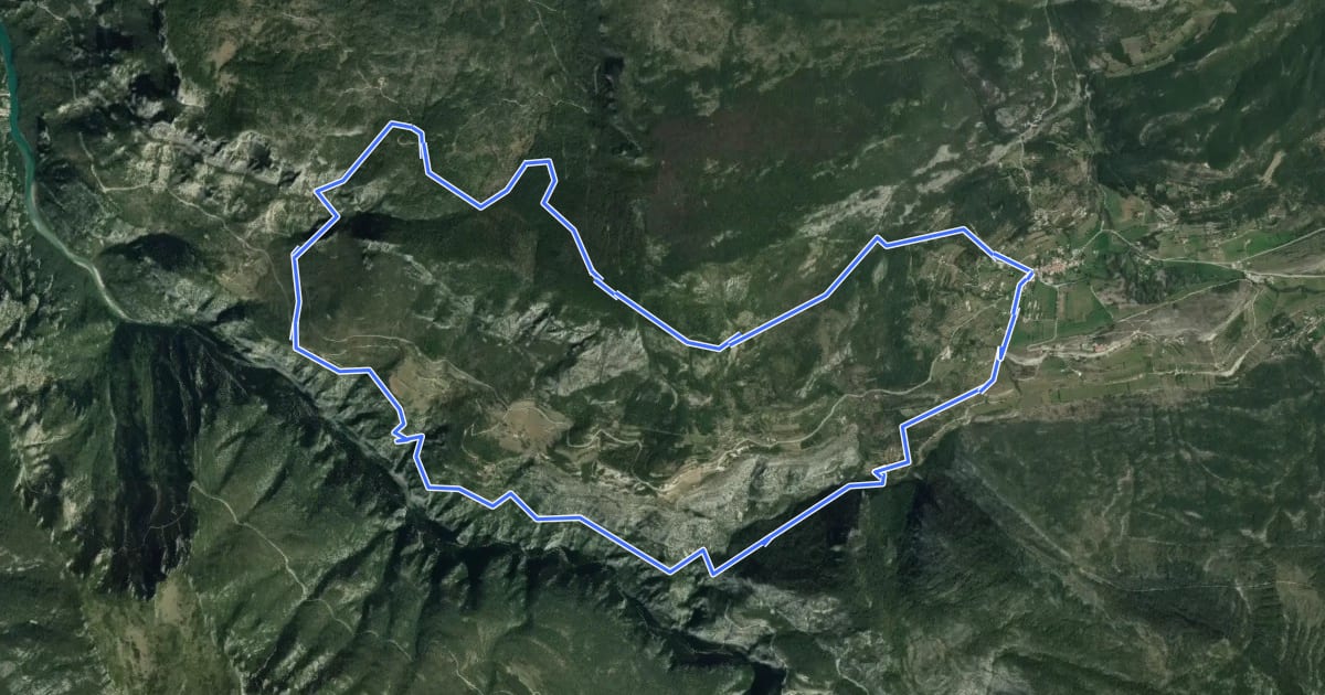 Маршрут Sentier du Bastidon на спутниковом снимке