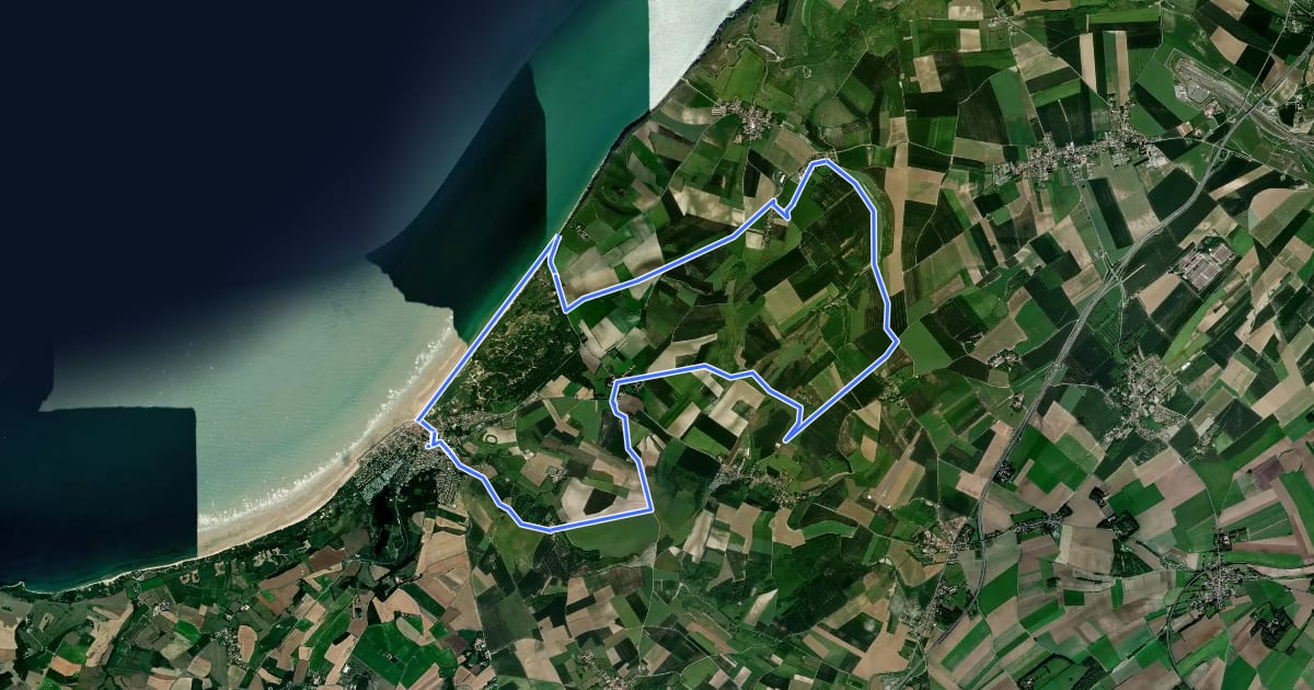 Маршрут Sentier du Cap Blanc Nez на спутниковом снимке