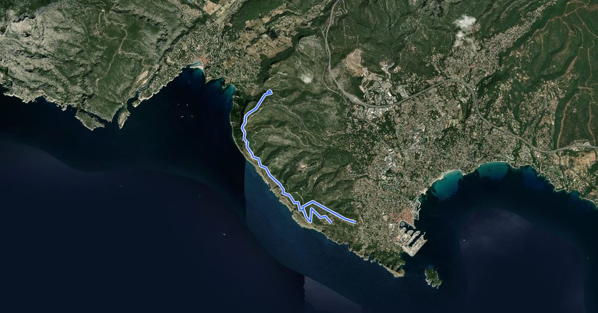 Маршрут Sentier du Cap Canaille на спутниковом снимке