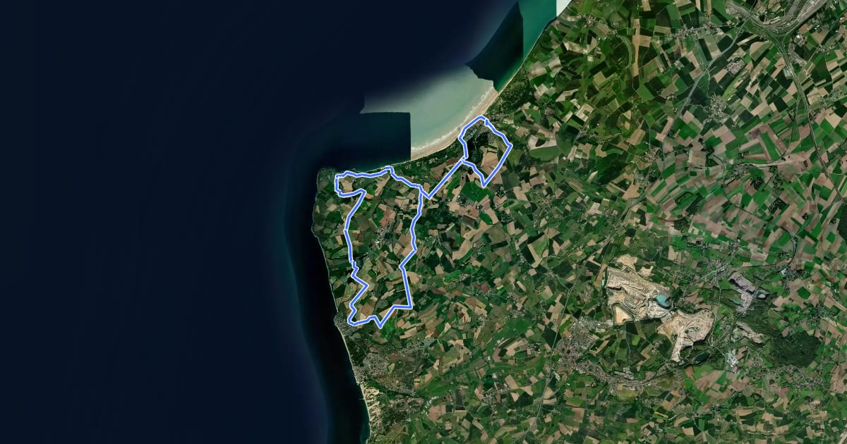 Маршрут Sentier du Cap Gris Nez на спутниковом снимке