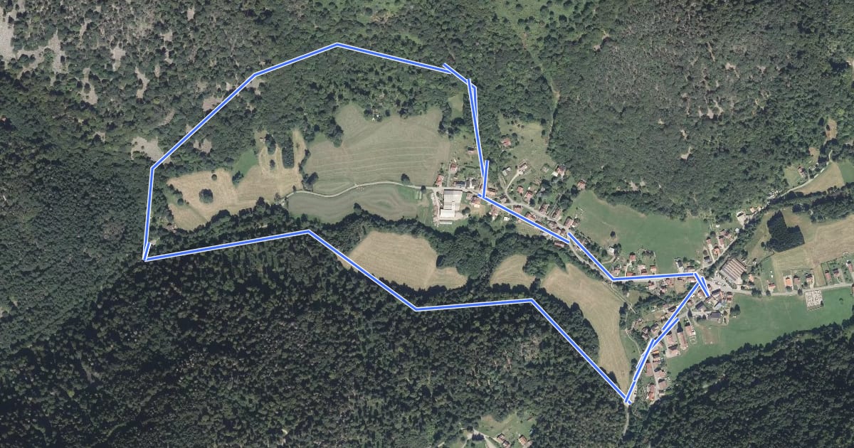 Маршрут Sentier du Chamois на спутниковом снимке