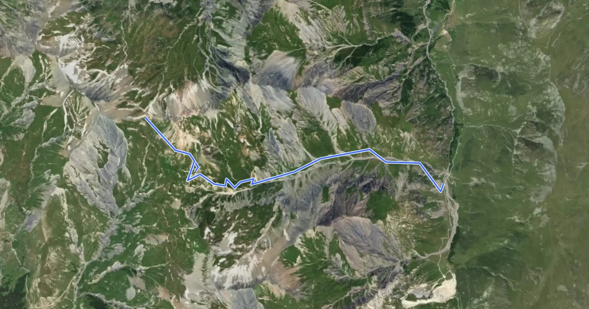 Маршрут Sentier du col du Bonnet du Prêtre на спутниковом снимке