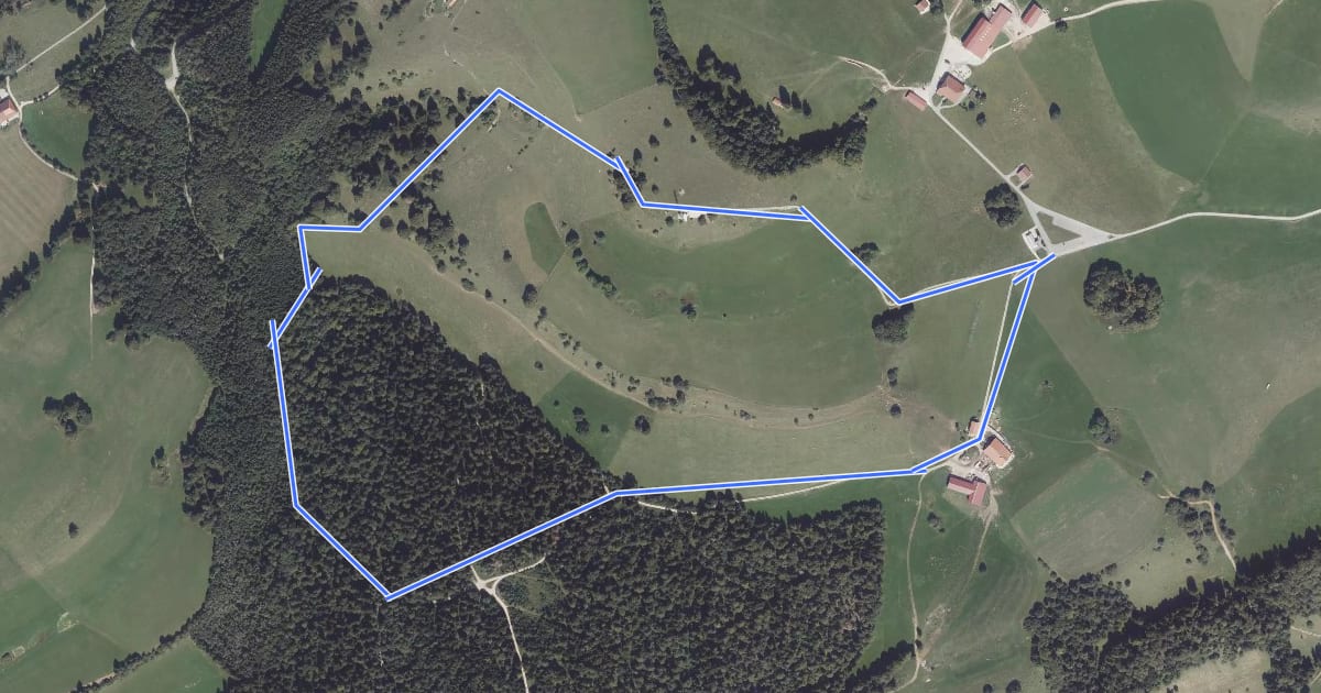 Маршрут Sentier du Crêt Monniot на спутниковом снимке