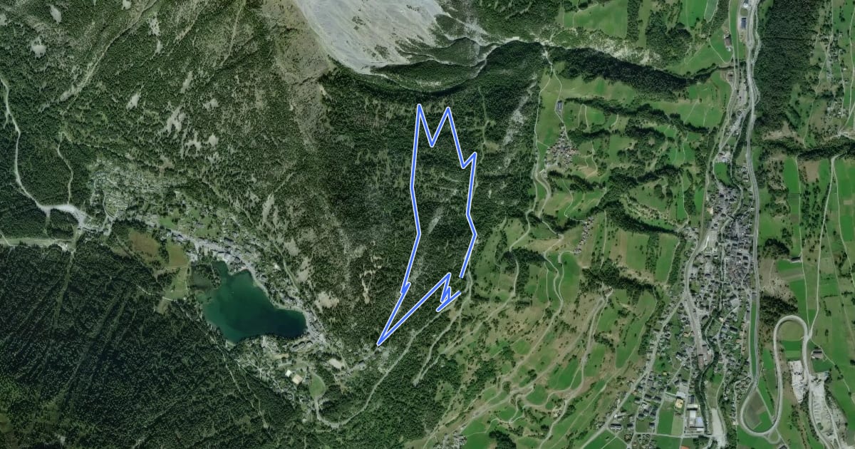 Маршрут sentier du Devin на спутниковом снимке