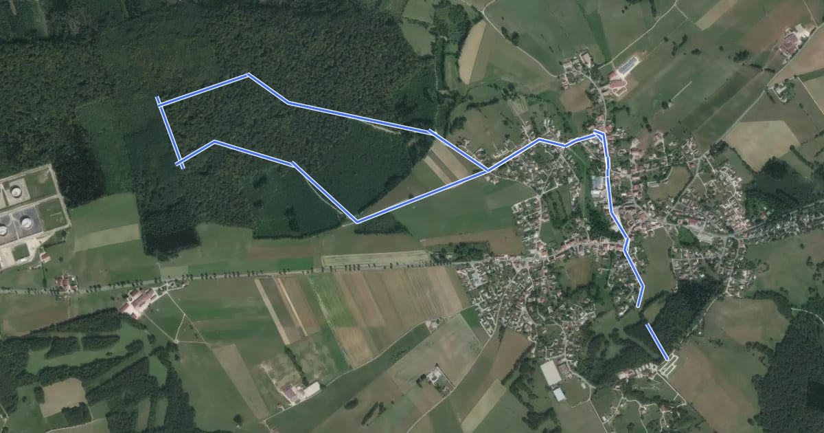 Маршрут Sentier du Fonteny на спутниковом снимке