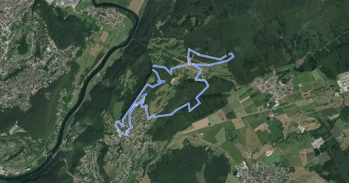 Маршрут Sentier du Fort et des Batteries на спутниковом снимке
