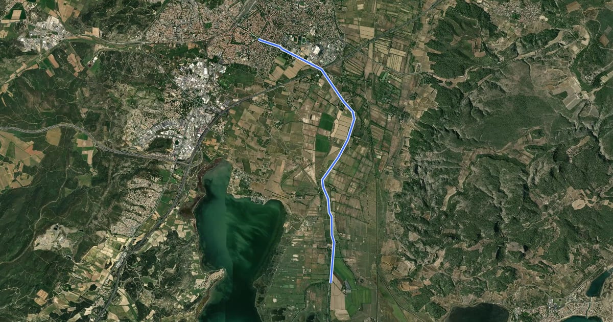 Маршрут Sentier du golfe Antique - partie 1 на спутниковом снимке