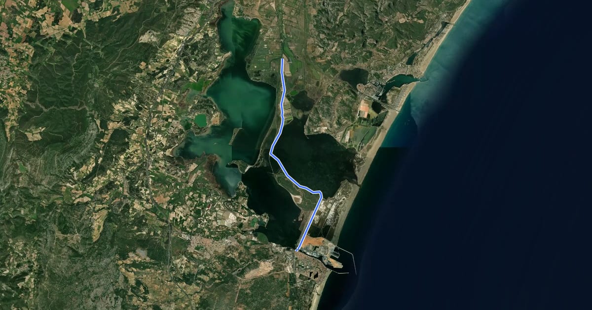 Маршрут Sentier du golfe Antique - partie 2 на спутниковом снимке
