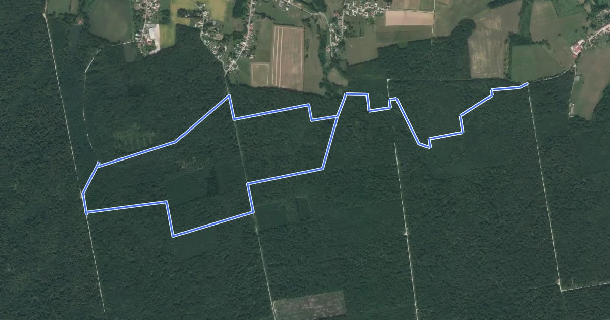 Маршрут Sentier du Guêpier на спутниковом снимке
