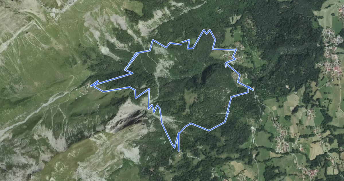 Маршрут Sentier du Gypaète на спутниковом снимке