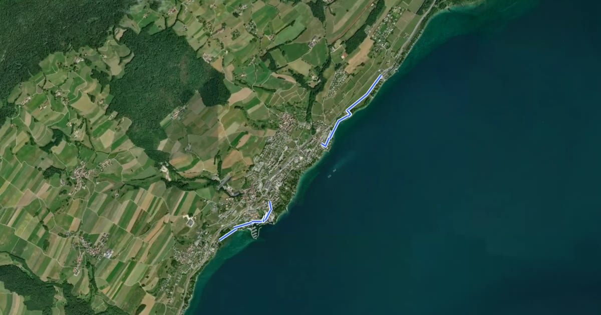 Маршрут Sentier du lac на спутниковом снимке