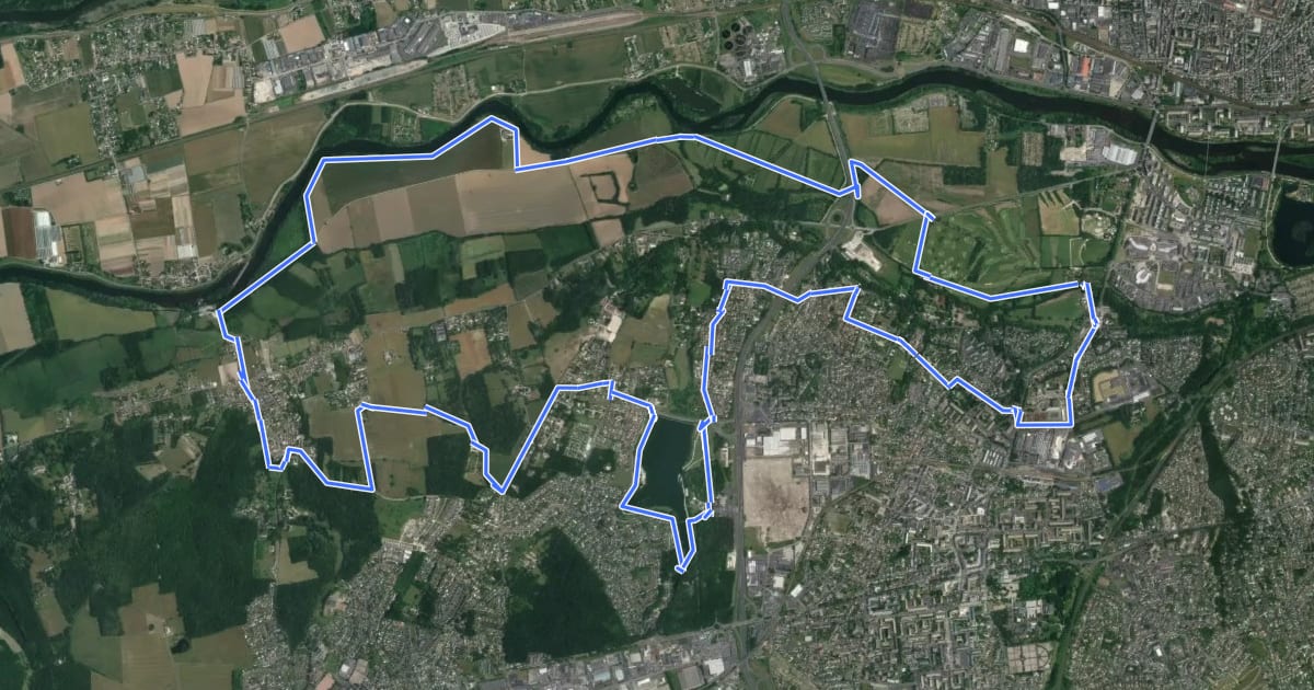 Маршрут Sentier du Lac et Val de Cher - Joué-les-Tours на спутниковом снимке